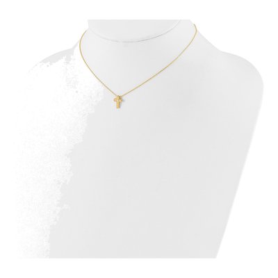 Gold-Plated Sterling Silver CZ Girl's Cross Necklace – view 4