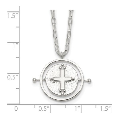 Sterling Silver E-Coating Movable Spin Cross Necklace – view 6