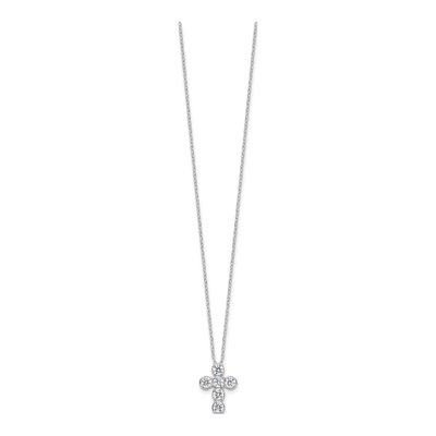 Sterling Silver CZ Cross Necklace – view 3