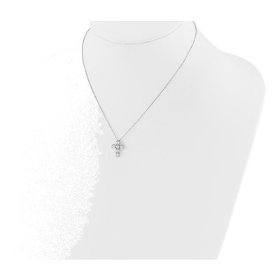 Sterling Silver CZ Cross Necklace – view 4