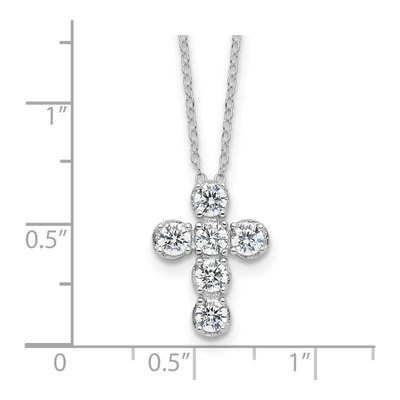 Sterling Silver CZ Cross Necklace – view 5