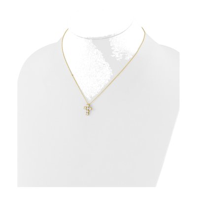 Gold-Plated Sterling Silver CZ Cross Necklace – view 4