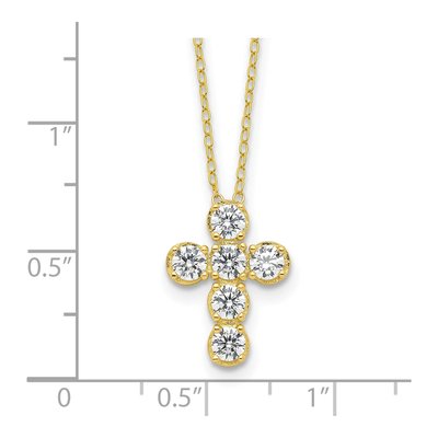 Gold-Plated Sterling Silver CZ Cross Necklace – view 5