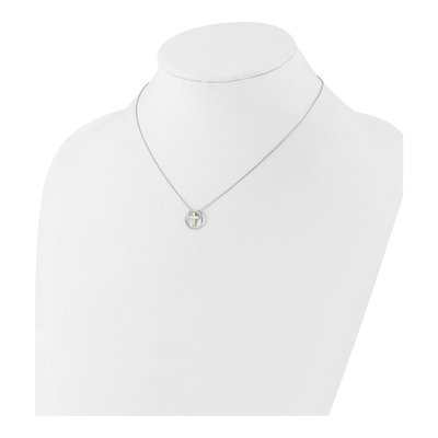 Sterling Silver Mother of Pearl Inlay Cross Necklace – view 4