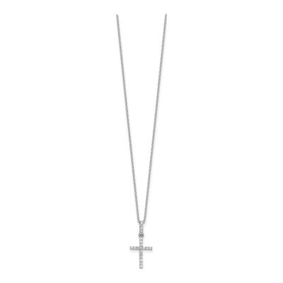 Sterling Silver CZ Cross Necklace – view 2
