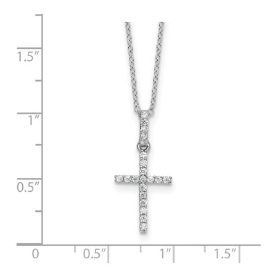 Sterling Silver CZ Cross Necklace – view 4