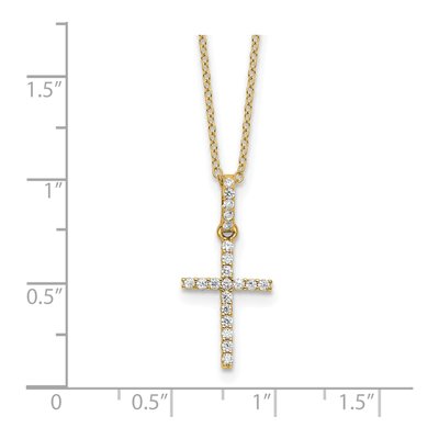 Gold-Plated Sterling Silver CZ Cross Pendant Necklace – view 5