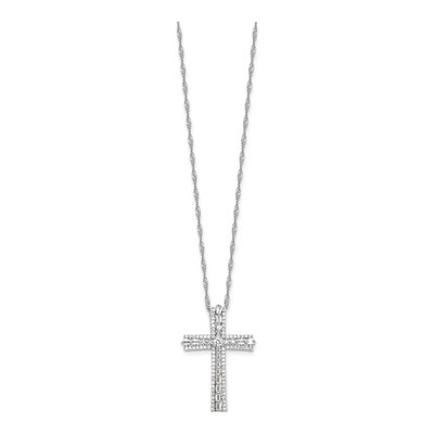 Sterling Silver CZ Cross Necklace – view 3