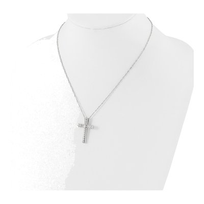 Sterling Silver CZ Cross Necklace – view 4