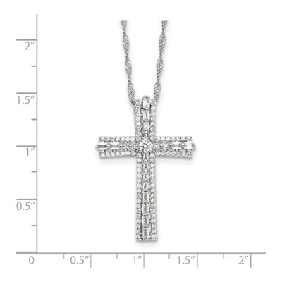 Sterling Silver CZ Cross Necklace – view 5