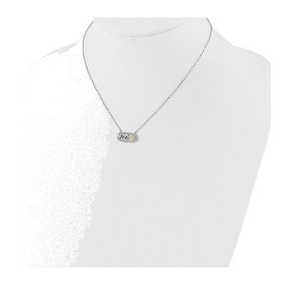 Sterling Silver & 14K Gold Faith Necklace – view 3