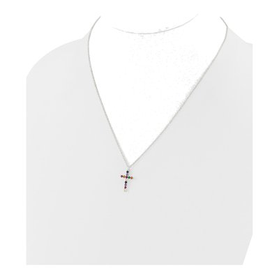 Sterling Silver CZ Cross Necklace – view 4