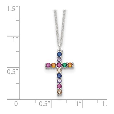 Sterling Silver CZ Cross Necklace – view 5