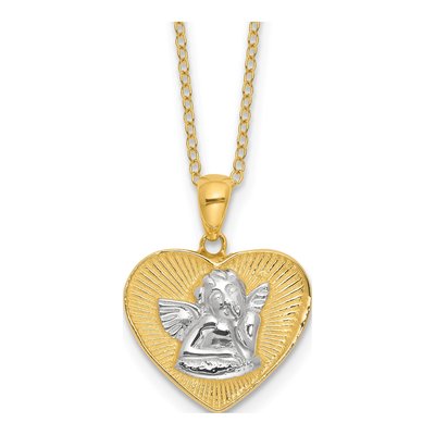 Gold-Plated Sterling Silver Angel Heart Necklace