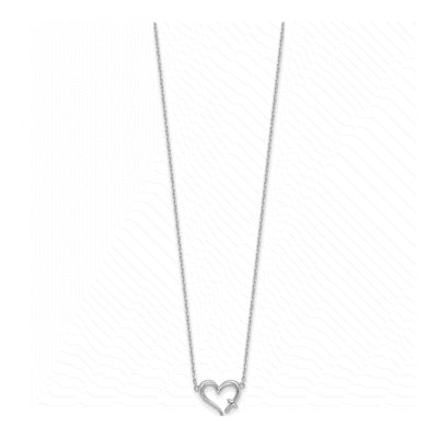 Sterling Silver Heart Cross Necklace – view 3