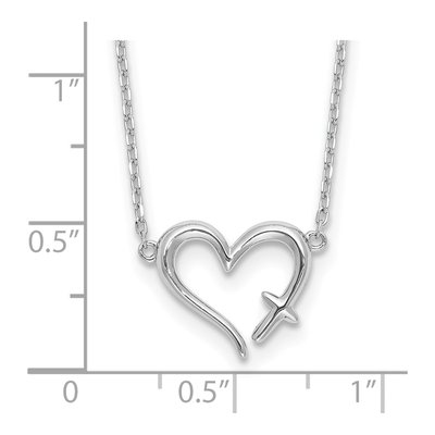 Sterling Silver Heart Cross Necklace – view 5