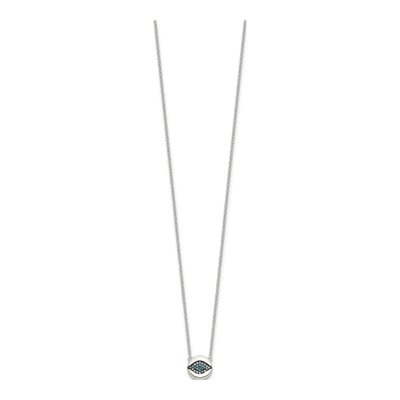 Sterling Silver CZ Multi-Color Evil Eye Necklace – view 3
