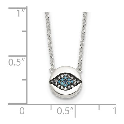 Sterling Silver CZ Multi-Color Evil Eye Necklace – view 5