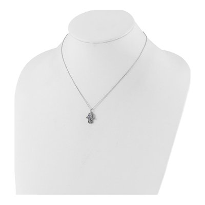 Sterling Silver Hamsa Bracelet & Necklace Set – view 5