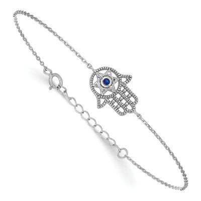 Sterling Silver Hamsa Bracelet & Necklace Set – view 6