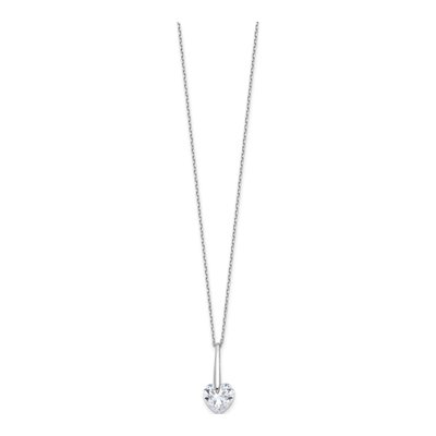 Sterling Silver CZ Heart Necklace – view 2