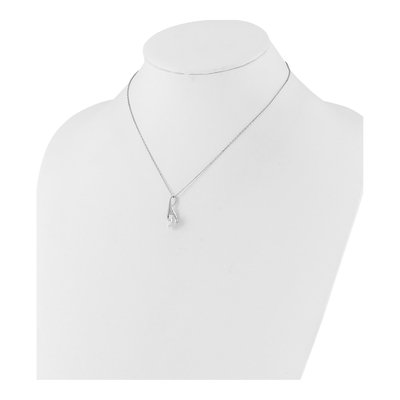 Sterling Silver CZ Heart Necklace – view 3