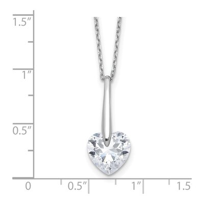 Sterling Silver CZ Heart Necklace – view 4