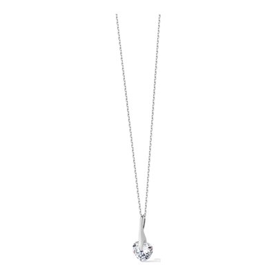 Sterling Silver CZ Heart Necklace – view 5