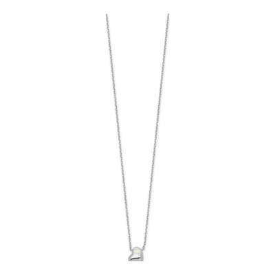 Sterling Silver Lab-Created Opal & CZ Heart Necklace – view 3