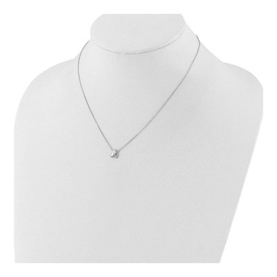 Sterling Silver Lab-Created Opal & CZ Heart Necklace – view 4