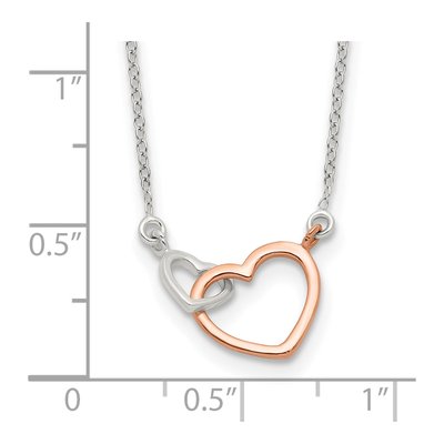 Sterling Silver Double Heart Necklace – view 5