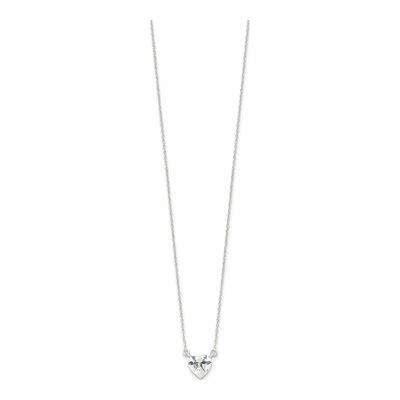 Sterling Silver CZ Heart Necklace – view 3