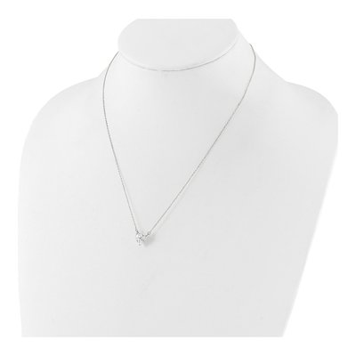 Sterling Silver CZ Heart Necklace – view 4