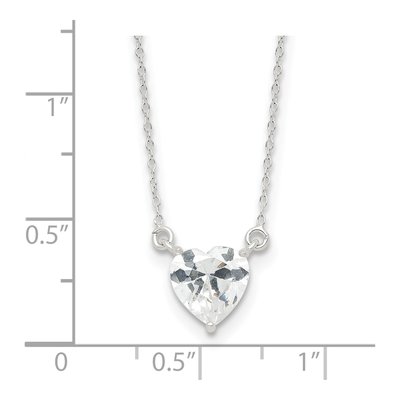 Sterling Silver CZ Heart Necklace – view 5