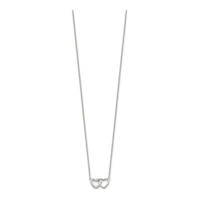 Sterling Silver CZ Double Heart Necklace – view 3