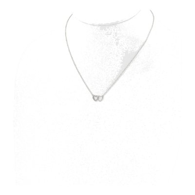Sterling Silver CZ Double Heart Necklace – view 4