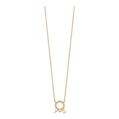 Gold-Plated Sterling Silver CZ Key Lock Heart Necklace – view 3