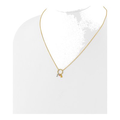 Gold-Plated Sterling Silver CZ Key Lock Heart Necklace – view 4