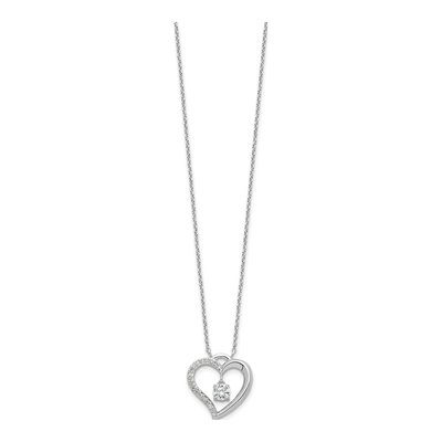 Sterling Silver CZ Open Heart Necklace – view 3