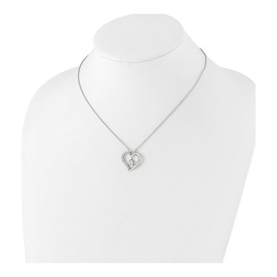 Sterling Silver CZ Open Heart Necklace – view 4