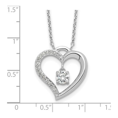 Sterling Silver CZ Open Heart Necklace – view 5