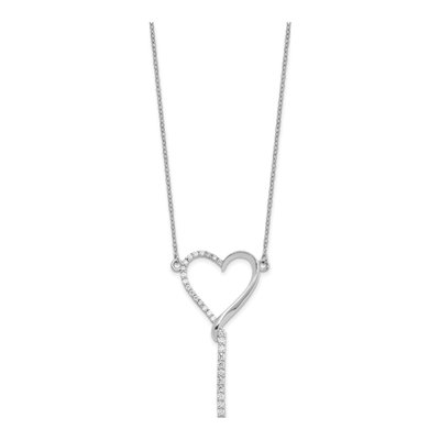 Sterling Silver CZ Heart Dangle Necklace – view 3