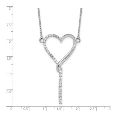 Sterling Silver CZ Heart Dangle Necklace – view 5