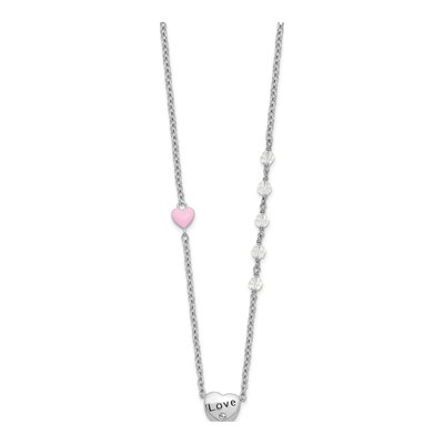 Sterling Silver Crystal LOVE for Girls Necklace – view 2