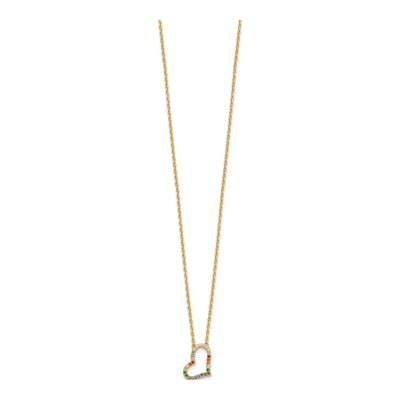 Gold-Plated Sterling Silver CZ Heart Necklace – view 3