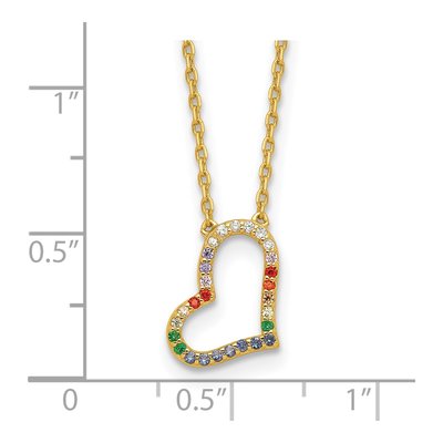 Gold-Plated Sterling Silver CZ Heart Necklace – view 5
