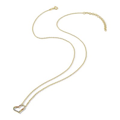 Gold-Plated Sterling Silver CZ Heart Necklace – view 6