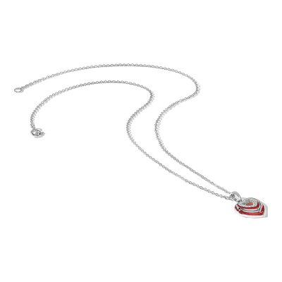 Sterling Silver CZ Enamel Heart Necklace – view 5