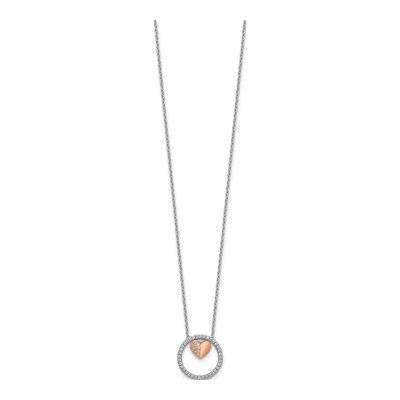 Sterling Silver CZ Heart Necklace – view 3