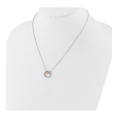 Sterling Silver CZ Heart Necklace – view 4